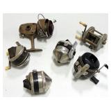 Fishing Supplies, Includes Reels (Various Brands), Hooks, Bobbers, And More, Contents Of Box