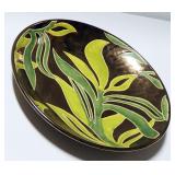 Handcrafted Ceramic Large Bowl With Leaf Motif, Approx 17.75" Diameter, Matches Lot 35