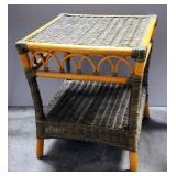 Woven Reed Side Table, 22" High x 20" Wide x 20" Deep