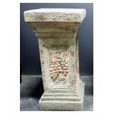 Matching Plaster Pedestals With High Relief Grape Images, Qty 2, Each 20" High, Some Wear