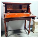 Secretaries Desk With Drop Down Front, 5 Total Drawers And Cubbies, 1 Behind Door, 43" High x 36" Wi