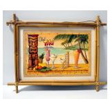 "Club Tiki" Bar Image, Matted With Bamboo Frames, 28" x 22"