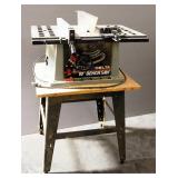 Delta 10" Bench Saw Model 36-540 Type 2, On Stand, Powers On, Guard Is Disconnected