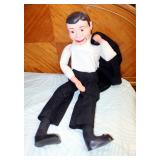 Vintage Ventriloquist Doll In Tuxedo, Working Mouth, Includes Shoes