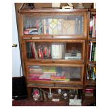 Solid Wood Barrister Bookcase, With Single Leaded Glass Door, 58.25" x 35.75" x 13.25"