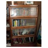 Solid Wood Barrister Bookcase, With Single Leaded Glass Door, 58.25" x 35.75" x 13.25"