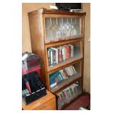 Solid Wood Barrister Bookcase, With Single Leaded Glass Door, 67.5" x 35.5" x 16.25"