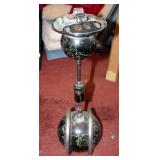 1920s Belmont Rollodor Rolling Ashtray, 24.5" Tall, With Bejeweled Lighter And Cigar Cutter