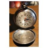 Antique 800 Solid Silver Tunnel Ottoman Pocket Watch, With Stand And Key