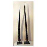 African Gemsbok Horns, On Stands, 34" And 36"