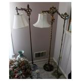 Antique Brass Styled Floor Lamps, Qty 3