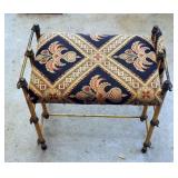 Metal, Wire Rope Bound, Vanity Stool With Upholstered Seat, 20" x 20.5" x 13"