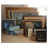 Framed Landscape Paintings, And Animal Prints, Qty 18