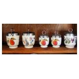 Royal Worcester Porcelain Egg Coddlers, Qty 5