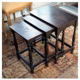 Solid Wood Nesting Tables, Qty 3, 18" x 13" x 9.5" - 19.25" x 18.75" x 12.25"