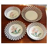 Ceramic Open Weave Bowls And Platter, Qty 7