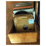 Antique Record Collection Including RCA Victor, Mercury, Decca, Columbia, And More, Contents Of Wood