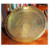 Scalloped Hammered, Ottoman Tray, 35" Round