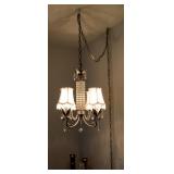 4 Light Crystal Charmed Hanging Boudoir Lamp
