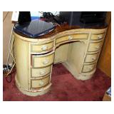 Antique Solid Wood Bow Front Vanity, 8 Drawers With Dove Tail Construction, 29.5" x 46" x 24"
