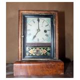 Antique New Haven Clock Co. 8 And 1 Day Brass Clock, Includes Key And Pendulum, 9.5