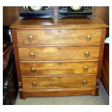 Solid Wood Chest Of Drawers, 4 Drawers With Unique Dovetail Construction, Brass Handles, 36" X 39" X