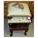 Needle Point Foot Stools, Qty 2, And Leopard Print Stool, 15" x 15" x 6"