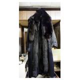 Womens Authentic Mademoiselle Fur Lined Coat, And Mink Stole, Size Large