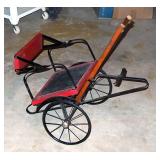 Vintage Geneva Childs Pull Cart With Metal Spoke Wheels, 21" x 58" x 18"