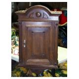 Vintage Solid Wood Wall Cabinet With Key, 24.5" x 16" x 8.5"