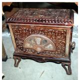 Pied-Selle Brevete Antique French Porcelain Enameled Cast Iron Stove, 21" x 22" x 13"