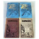 Western Americana Books Including Border Romances By W. Gilmore Simms, Daniel Boone, And More, Qty 5