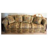 Gilliam Upholstered Three Cushion Sofa With Throw Pillow Back, 29" x 90" x 37"