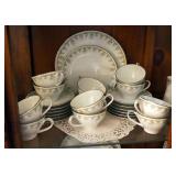 Noritake Dee 2212 China Set, 12 Place Setting With Dinner Plates, Salad Plates, Cups, Saucers, Servi