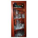 Leaded Crystal Beverage Service Sets, Qty 2, Etched Glass Set, Includes Pitchers And Drink Glasses
