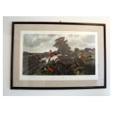 J.F. Herring Sr. Framed Matted Under Glass, "Full Cry" 1867, Plate Print, 29" x 41"