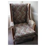 Upholstered Wing Back Armchair, 42" x 28" x 26"