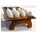 Antique And Primitive Kitchenware, Includes Egg Holder (With 12 Faux Eggs), Wall Hooks, Rolling Pins