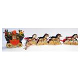 1950s Hallmark Christmas Stagecoach Card Holder Set