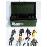 G.I. Joe Collectible 4" Figurines, Qty 8, In Carrying Case