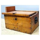 Leather Cutting Die Set, Qty 8, In Wood Crate With Side Handles, Lid Needs Repair