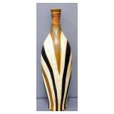 Ceramic Vase With Striped Design, 22.25" High