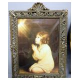 Domed/Bubble Glass Gilt Frames, Qty 2, 1 With "The Infant Samuel" By Sir Joshua Reynolds, Other With