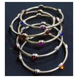 Bracelet Assortment, Various Styles And Colors, Contents Of Flat, And 2 Bracelet Displays