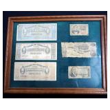 Mexican And Historic Currency, Includes Confederate States Dollar, US Fractional Bills (2), And Peso