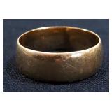 18K Gold Wedding Band, Size 9-1/2, Approx 6.0 g