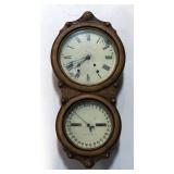 Antique 31 Day Calendar Dual Face Wall Clock, 26.5" X 13" X 5", No Key
