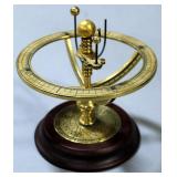 Franklin Mint Orrery, 5" High, Universal Sun Dial And Globe Bookend