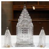 Shannon Leaded Crystal Designs Of Ireland Steeple Candy Dish With Lid And Matching Crystal Figures, 