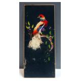 Hand Painted Bird Decor With Authentic Feathers, Qty 2